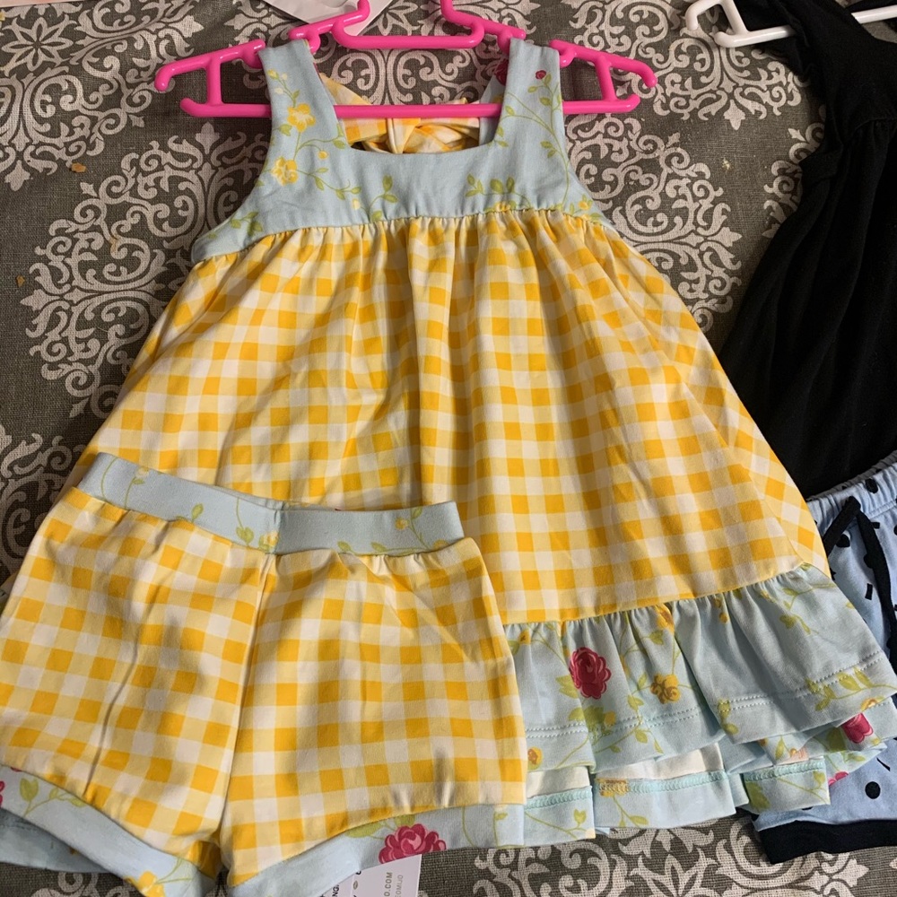 Omi jo yellow floral gingham